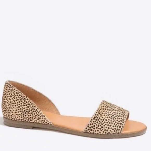 J. Crew Morgan Calf Hair Peep Tow Flat - Picture 1 of 9